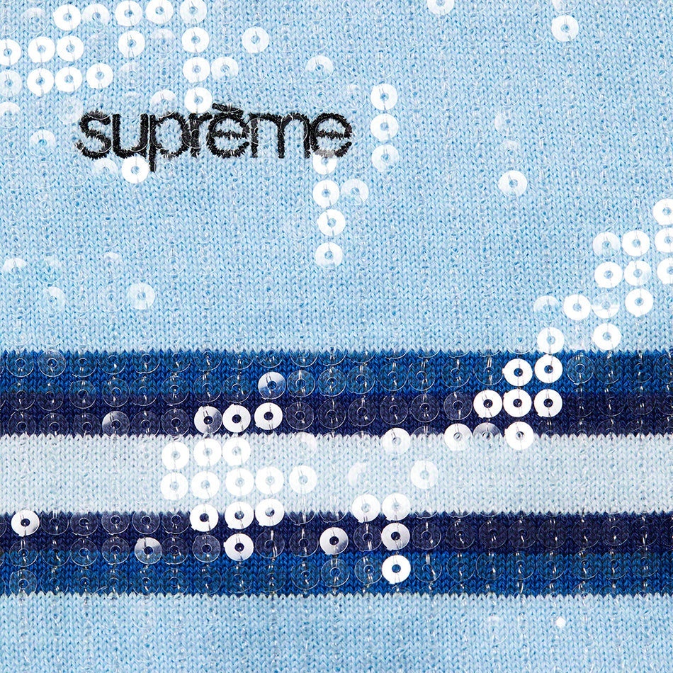 Sequin Stripe Zip Polo view 9